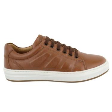 Imagem de Sapatênis Masculino Casual Ultra 100% Couro Whisky - 3150 - Art Nobre 