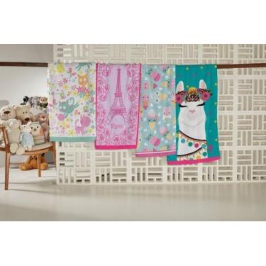 Imagem de Toalhas de Banho Candy 100% Algodão Teka Menina, Rosa, Paris