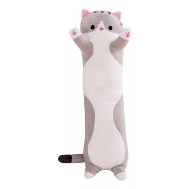 Imagem de Brinquedo Almofada Gato Pelúcia Travesseiro Macio Gatinho Bebê 50cm - 