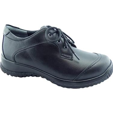 Imagem de Drew Sapato feminino Hope de couro terapêutico Oxford com profundidade extra, Camurça preta, 7.5 Narrow