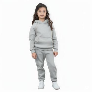 Imagem de Roupa de Frio Infantil Juvenil Unissex  Conjunto Moletom Flanelado Que
