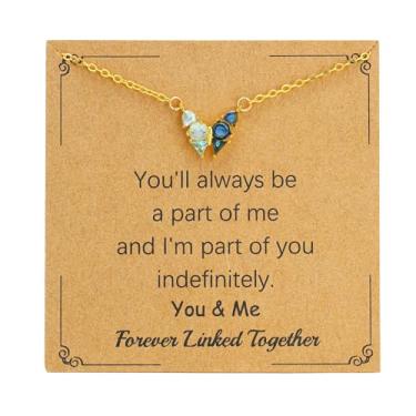 Imagem de SOPIFY Colar feminino com pedra do mês de nascimento de borboleta, dourado, delicado para mãe, filha, irmã, avó, neta, amigas, melhores presentes de pedra do mês de nascimento, Adjustable, Cobre, Sem