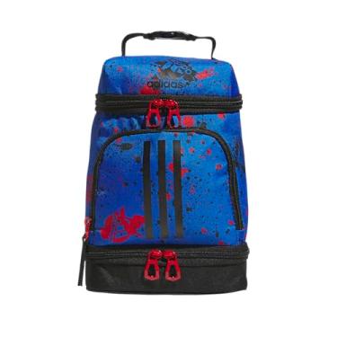 Imagem de adidas Lancheiras isoladas Excel, refrigerador de almoço com zíper, bolso para bolsa de gelo e clipe, isolamento de controle de temperatura, Splatter Bright Royal/Preto/Better Scarlet, One Size