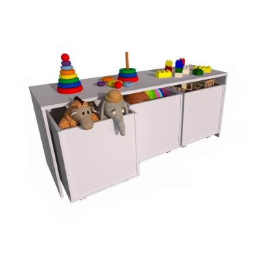 Imagem de Mesa E Organizador De Brinquedos 100% Mdf Caixas Baús