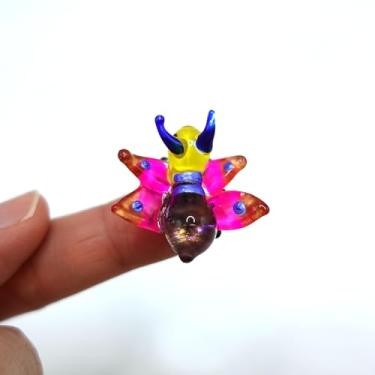 Imagem de Sansukjai Bee Micro Tiny Figurines Hand Blown Glass Art Animals Collectible Gift Home Décor (Multi-Color)