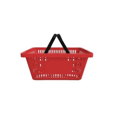 Imagem de Cesta de Compras em PP com Alça 16l A Preto CX 15un - Semaza, Vermelho