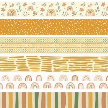 Imagem de O quadro de avisos Borders VABAMNA Boho Rainbow Flower Leaf 84 pés