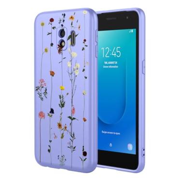 Imagem de KOARWVC Capa de telefone para Galaxy J2 Core, Samsung J2 Pure SM-J260 design bonito padrão de flor fina protetora macia TPU bumper capa de telefone para Samsung Galaxy J2 Core Purple Garden