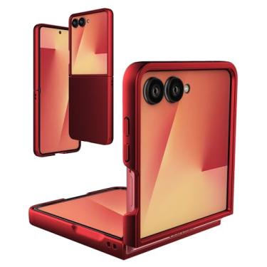 Imagem de Foluu Capa Slim Fit para Samsung Galaxy Z Flip 7, PC fosco ultrafino com aderência antiderrapante proteção total capa protetora para Samsung Galaxy Z Flip7 5G 2025 (vermelho escuro)