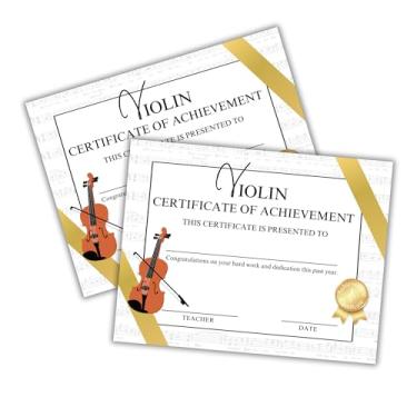 Imagem de Violin Certificate of Achievement Awards Recital 50pk 21.6x27.9 cm Music Lessons Participation Excellence Practice Orchestra Instrument Class High School