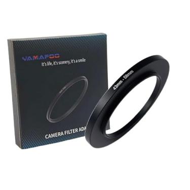 Imagem de Adaptador de anel de metal para cima/para baixo compatível com câmeras mirrorless DSLR Lens, conversor de rosca de filtro UV CPL ND, preto (43-58)