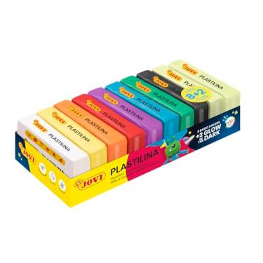 Imagem de Jovi - Non Drying Modeling Clay, Endlessly Reusable Plasticine, Set of 10 Bars, Each 1.75oz, Non-Toxic and Gluten-Free, for Arts and Crafts Projects (8 Basic Color + 2 Glow in The Dark)