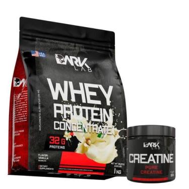 Imagem de Creatina 150g e Whey Concentrado 1kg Dark Lab, Baunilha, único