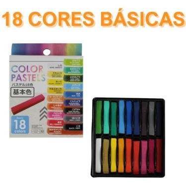 Imagem de Giz Pastel Seco Com 18 Cores Básico ou Fluorescente Auxiliares Para Co
