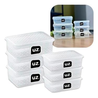 Imagem de Jogo 6 Potes Marmita Reutilizável Transparente 250ml 500ml P/ Micro e 