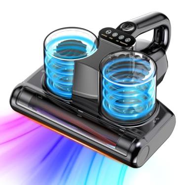 Imagem de Aspirador de colchão 5 em 1 com sucção de 16 kpa luz UV-C de 253,7 nm, filtragem HEPA, ultrassônico, aquecimento alto, rotação de 30.000 rpm/mínimo, filtro de substituição incluído, 500 W, com fio
