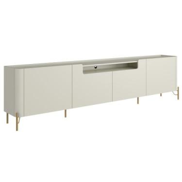 Imagem de Rack Para Sala de Estar TV 75 Pol 4 Portas Pés Industrial Dourado Alef