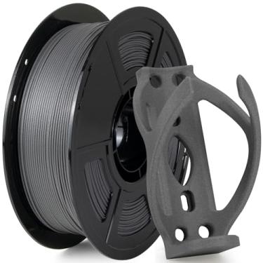 Imagem de IEMAI Filamento de fibra de vidro PETG 1,75 mm, carretel cinza aprimorado PETG-GF de 1 kg, alta resistência e rigidez, filamento de impressora 3D resistente ao calor e impacto para peças industriais e