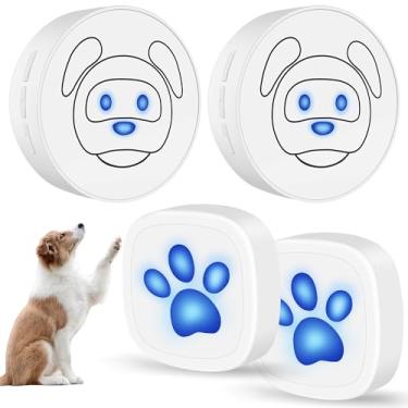 Imagem de Whimsii Campainha para cães, campainha sem fio para sair, botões à prova d'água IP55, 55 melodias, 4 níveis de volume e alcance de 289 m (branco, 2 receptores 2 transmissores)