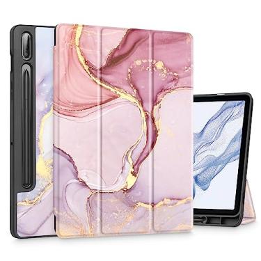 Imagem de Mektron Capa para Samsung Galaxy Tab S9 FE / S9 11 polegadas 2023 X710/X716B/X718U, capa rígida fosca embutida com função de despertar/hibernar automaticamente, suporte multiângulo para Galaxy S9,