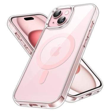 Imagem de JETech Capa Magnética para iPhone 15 6,1 Polegadas Compatível com o Carregamento sem fio MagSafe, Case para Celular à Prova de Choque, Capinha Parte Traseira Claro Anti-Riscos (Claro/Rosa)