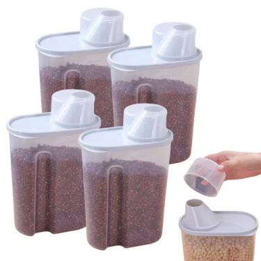 Imagem de 4 Un Organizador Alimentos 1,9L Dispenser C/ Medidor Dispensa Armário 