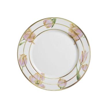 Imagem de Conjunto com 6 Pratos Raso Fiore Filete Ouro Ø29cm - Alleanza Cerâmica