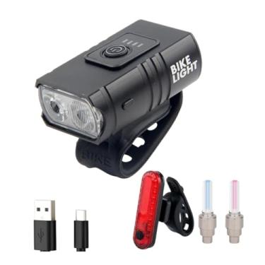 Imagem de Zxpjkyu Luzes Dianteiras E Traseiras para Bicicleta, 2 LEDs, Conjunto de Faróis E Lanternas Traseiras para Bicicleta, Acessórios para Ciclismo, Homens, Style C