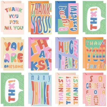 Imagem de Jetec Pacote com 36 cartões de agradecimento professor com envelopes e adesivos Vales-presente grateful you are awesome para professores, amigos, funcionários e colegas de trabalho