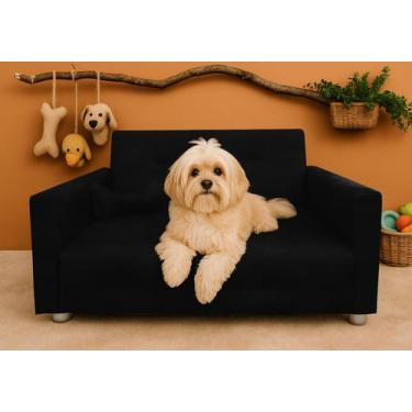 Imagem de Sofá Pet Cães E Gatos Porte Pequeno Médio Bob - Silverio Decor, Preto