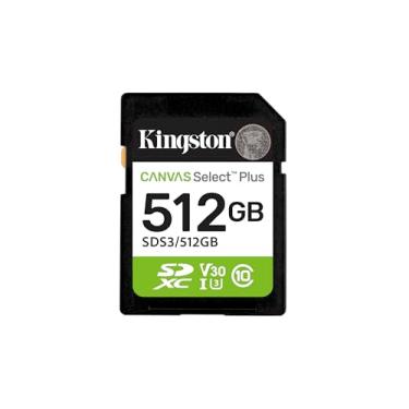 Imagem de Kingston Canvas Select Plus SD cartão de memória 512GB SDXC Gen3 150MB/s C10 UHS-I U3 V30 - SDS3/512GB