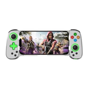 Imagem de Controle de telefone sem fio para iPhone/Android, controle de jogo móvel com joystick Hall, adequado para jogos Xbox Cloud, PS Remote Play, Steam Link, Call of Duty e mais - Branco com luz basculante