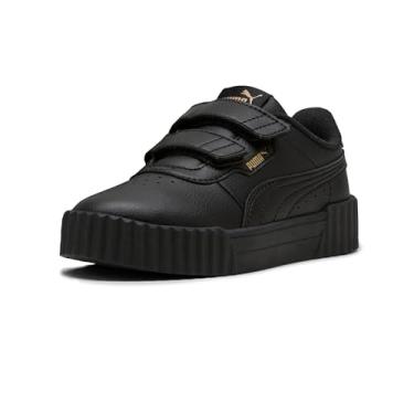 Imagem de PUMA Tênis infantil unissex Carina Hook and Loop, Preto e dourado Ah25, 13 Little Kid