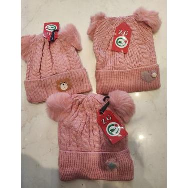 Imagem de Touca Gorro Pelinho Forrado Bebê Infantil Menino Menina Lã - Top, Rosa