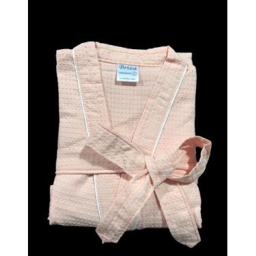 Imagem de Roupão de Banho Briza Piquê Adulto c/ Viés 100% Algodão Manga Curta (5