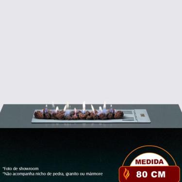 Imagem de Lareira a Gás Bella - 80cm - Aço Carbono Cinza - Fogo & Art, Sem chave