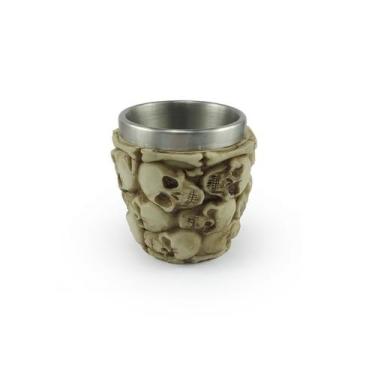 Imagem de Copo De Shot Dose Em Aço Inox Resina Modelo 18 Caveiras Colecionável D