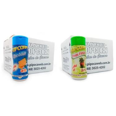 Imagem de Temperos Para Pipoca Cx 12 Un - Cheddar E Ervas Finas - Flavored Popco