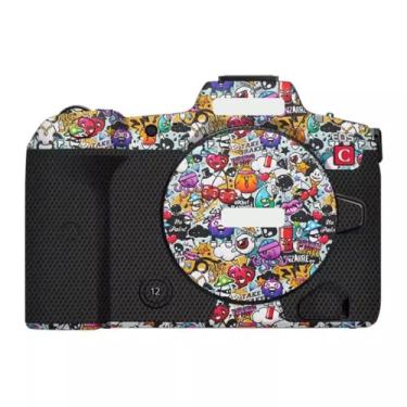 Imagem de Adesivo de capa de câmera R5C para Canon EOS R5 C protetor de câmera película protetora antiarranhões decoração (grafite branco)