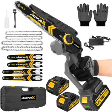 Imagem de AwxryoX Mini Motosserra Sem Escova De 8" E 6", Bateria 2X4.0Ah Atualizada 2025, Serra Portátil Fio Pequena Com Placa Guia 4X, Elétrica Para Corte Madeira/Árvores, Jardinagem Poda