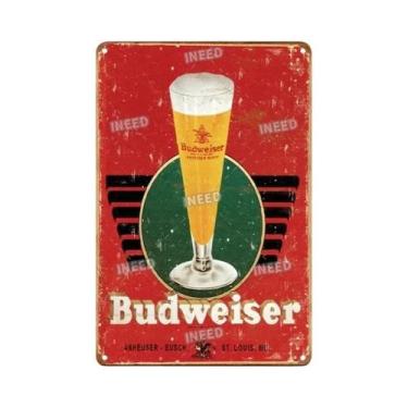 Imagem de Placa De Parede De Metal Vintage Com Logotipo Da Budweiser, Para Decor