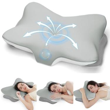 Imagem de Zmarthumb Almofada de pescoço cervical para alívio da dor - travesseiro ortopédico de espuma de memória, travesseiros ergonômicos de contorno para dorminhocos laterais/costas/estômago, altura