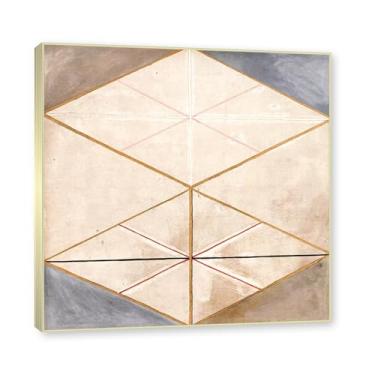 Imagem de Moldura de champanhe. Pôster Hilma Af Klint (The Swan, No. 22), reproduções de pinturas famosas, imagem de arte abstrata para sala de estar quarto decoração de casa. 40 x 40 cm-15,7 x 15,7 pol