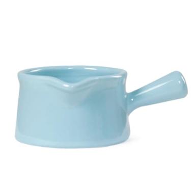 Imagem de Conjunto de potes de leite de cerâmica de 165 ml, 250 ml, com alça (4 cores), jarras fofas para café, geléia, xarope (azul claro, 250 ml)