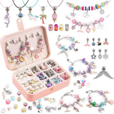 Imagem de Kit de fabricação de pulseiras Charm UFU Girls com 120 peças de joias 