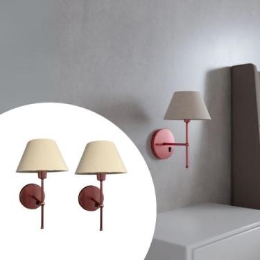 Imagem de Kit 2 Arandelas de Parede Clássica Interna Com Interruptor e Cúpula Re