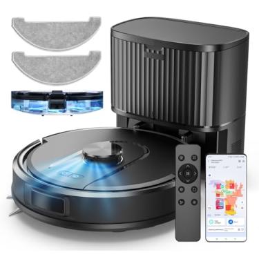 Imagem de Vexilar Robô aspirador de pó e esfregão com autoesvaziamento, aspirador robótico 5000Pa com navegação LiDAR, limpeza mãos livres de 60 dias, tempo de execução de 180 minutos, mapeamento doméstico