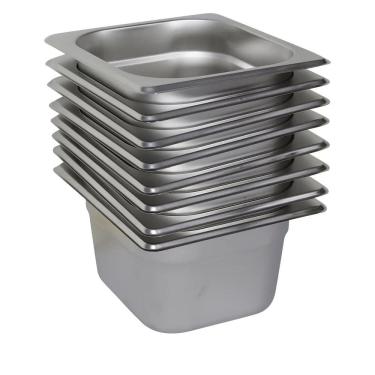 Imagem de 8 Cubas Gastronômica Buffet GN 1/6 150mm Aço Inox Sem Alça