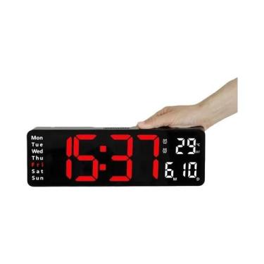 Imagem de Relógio Digital De Parede Grande Com Controle Remoto, Exibição De Temp