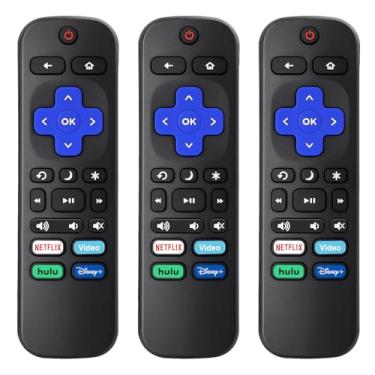 Imagem de (Pacote com 3) Controle remoto universal para todos os controles remotos Roku-TV, substituição para todos os controles remotos de TV Roku Onn-Hisense-TCL-Westinghouse-Sharp-Philips-Element